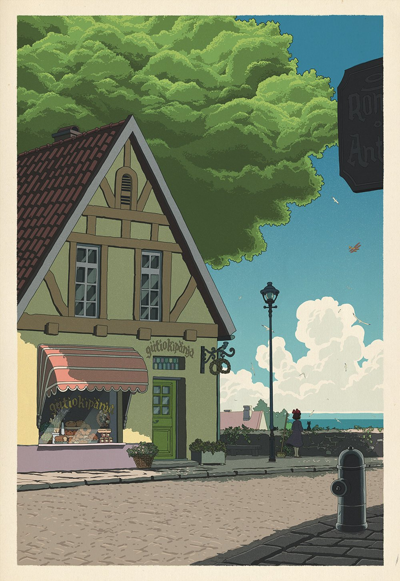 Illustration for article titled The Serenity of Hayao Miyazaki's Films Is Perfectly Captured in These Posters